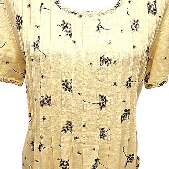 Sweet Jessie Vintage Womans Two Pattern Short Sleeve Linen Blend Dress Size MP - Picture 7 of 12